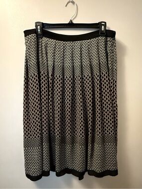 Talbots Pleated Patterned Midi Skirt